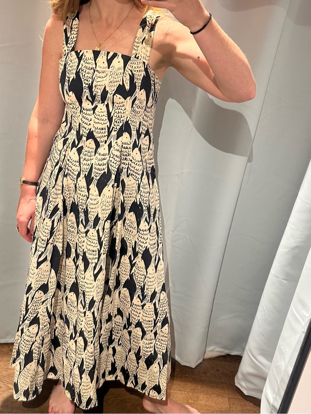 Toast Market Fish Cotton Poplin Printed Dress - Picture 4 of 4